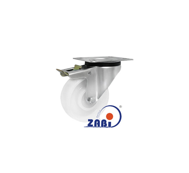 Колеса промышленные нейлоновые (полиамидные), Колеса промышленные нейлоновые (полиамидные), Колеса нейлоновые поворотными с тормозом с обозначением 15BNZH