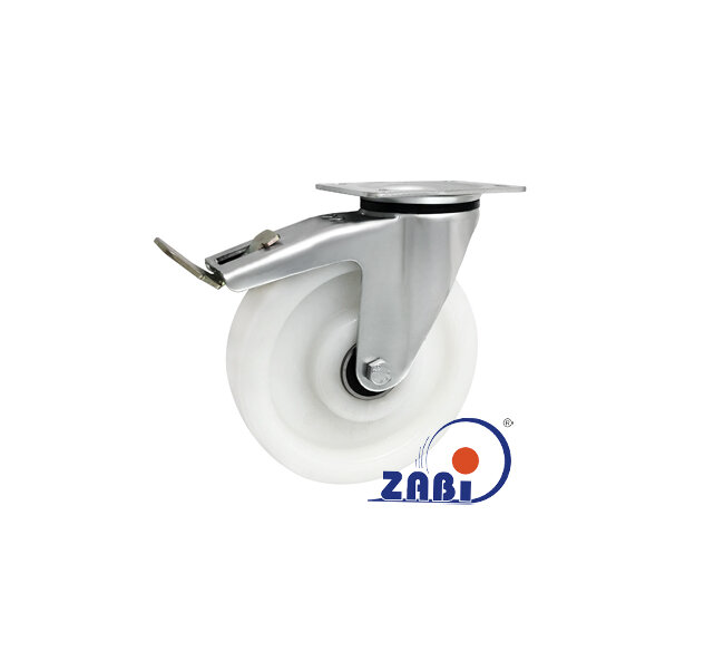 Koła poliamidowe, Do małych obciążeń, W obudowach skrętnych z hamulcem o symbolu 65BNNWH