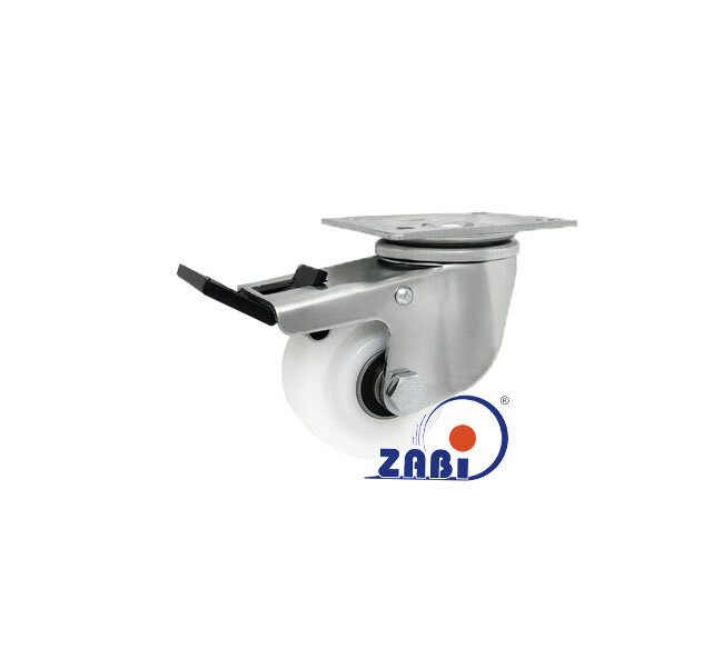 Колеса промышленные нейлоновые (полиамидные), Колеса промышленные нейлоновые (полиамидные), Колеса нейлоновые поворотными с тормозом с обозначением 6BNWH