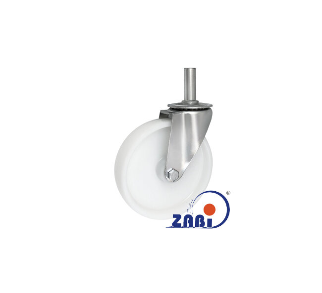 Koła poliamidowe, Do małych obciążeń, W obudowach z trzpieniem o symbolu 64B*27