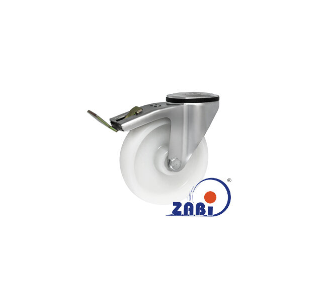 Koła poliamidowe, Do małych obciążeń, W obudowach z otworem i hamulcem o symbolu 47B9H