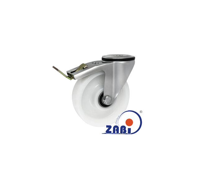 Koła poliamidowe, Do małych obciążeń, W obudowach z otworem i hamulcem o symbolu 47BNH