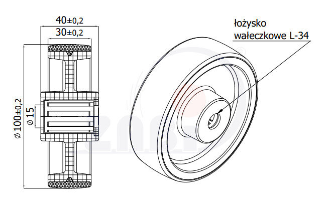 , Колеса нейлоновые + полиуретан, Отдельные колёса с обозначением 10BC