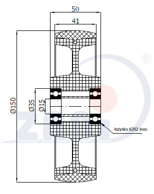 , Колеса нейлоновые + полиуретан, Отдельные колёса с обозначением 70BCNX/15
