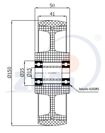 , Колеса нейлоновые + полиуретан, Отдельные колёса с обозначением 70BCN/15