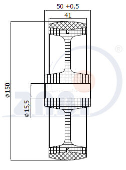 , Колеса нейлоновые + полиуретан, Отдельные колёса с обозначением 79BC/15