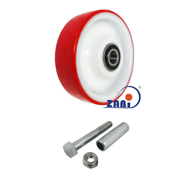 Koła poliamidowo-poliuretanowe, Do małych obciążeń, Z zestawem montażowym o symbolu 41BCN