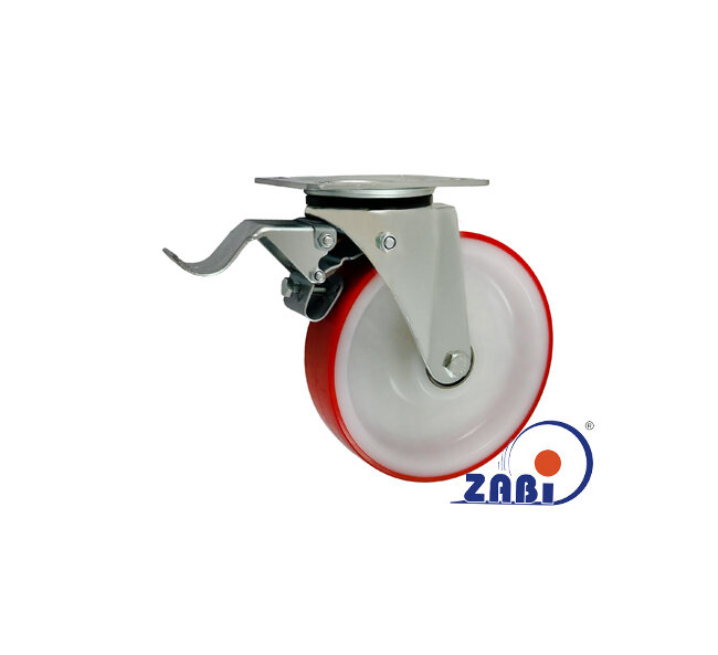 Koła poliamidowo-poliuretanowe, Do małych obciążeń, W obudowach skrętnych z hamulcem o symbolu 65BCNH