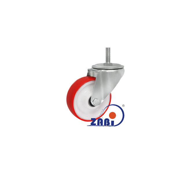 , Колеса нейлоновые + полиуретан, Колеса нейлоновые + полиуретан поворотные штырь с обозначением 14BCN*M12