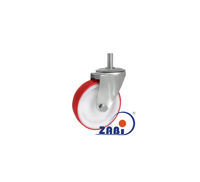 , Колеса нейлоновые + полиуретан, Колеса нейлоновые + полиуретан поворотные штырь с обозначением 24MBC*15