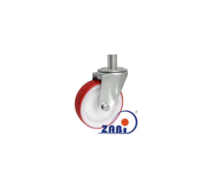 , Колеса нейлоновые + полиуретан, Колеса нейлоновые + полиуретан поворотные штырь с обозначением 24MBC9*24