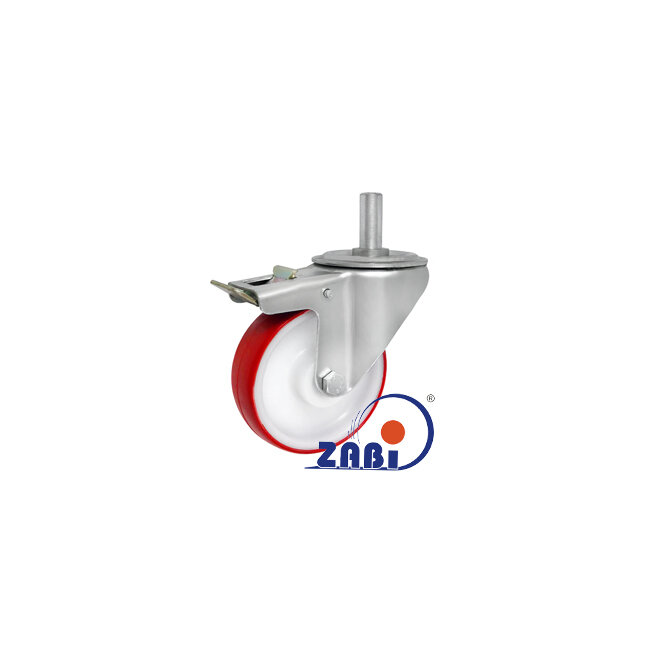 , Колеса нейлоновые + полиуретан, Колеса нейлоновые + полиуретан поворотные штырь + тормоз с обозначением 16BCH*15