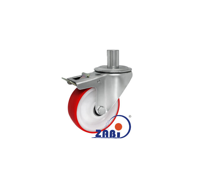 , Колеса нейлоновые + полиуретан, Колеса нейлоновые + полиуретан поворотные штырь + тормоз с обозначением 16BCNH*24