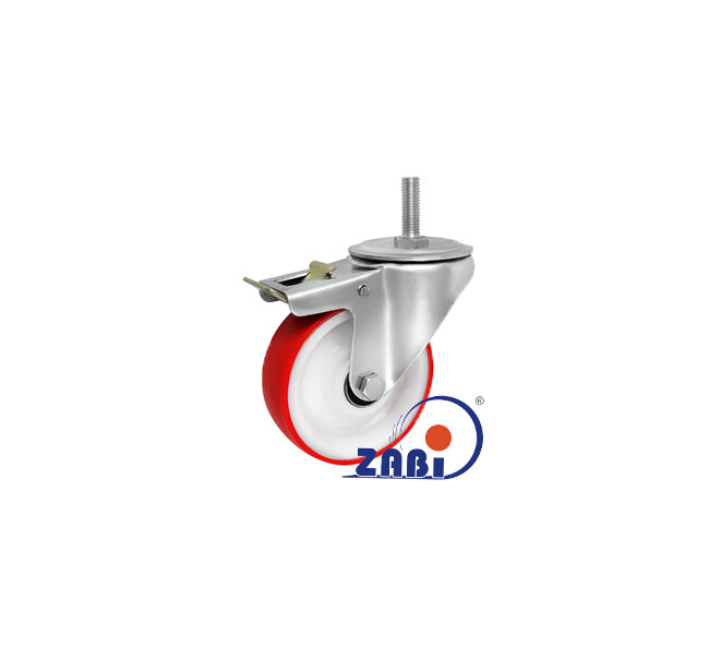 , Колеса нейлоновые + полиуретан, Колеса нейлоновые + полиуретан поворотные штырь + тормоз с обозначением 16BCNH*M12