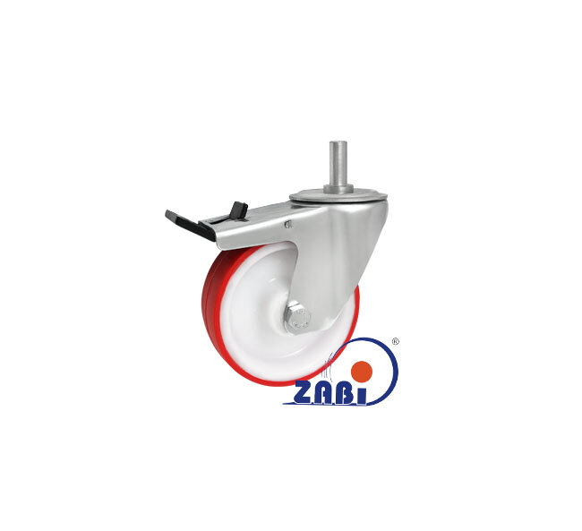 , Колеса нейлоновые + полиуретан, Колеса нейлоновые + полиуретан поворотные штырь + тормоз с обозначением 26MBC9H*15