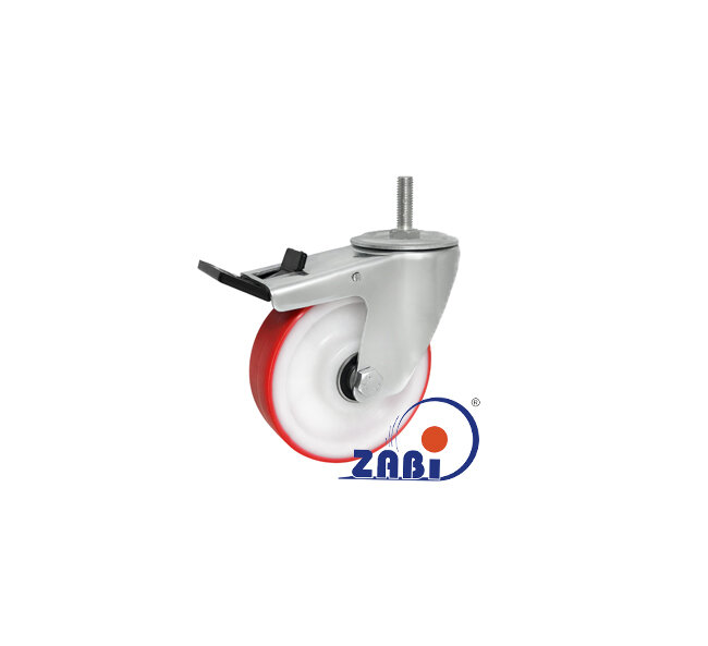 , Колеса нейлоновые + полиуретан, Колеса нейлоновые + полиуретан поворотные штырь + тормоз с обозначением 26MBCNH*M12