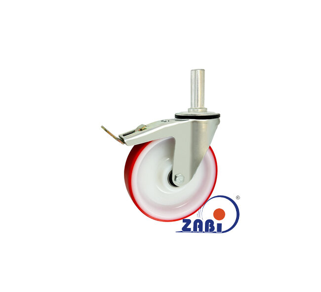 Plastic wheels (polyamide + polyurethane), Plastic wheels (polyamide + polyurethane), in housings with threas stem with brake with symbol 66BCNH*28