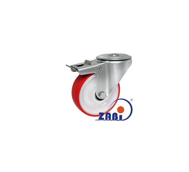 , Колеса нейлоновые + полиуретан, Колеса нейлоновые + полиуретан поворотные под болт + тормоз с обозначением 17BCNH