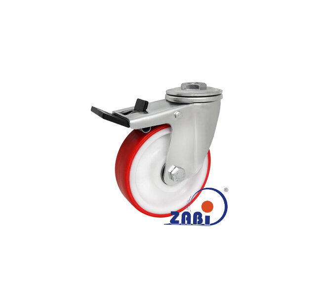 , Колеса нейлоновые + полиуретан, Колеса нейлоновые + полиуретан поворотные под болт + тормоз с обозначением 27BCNWH