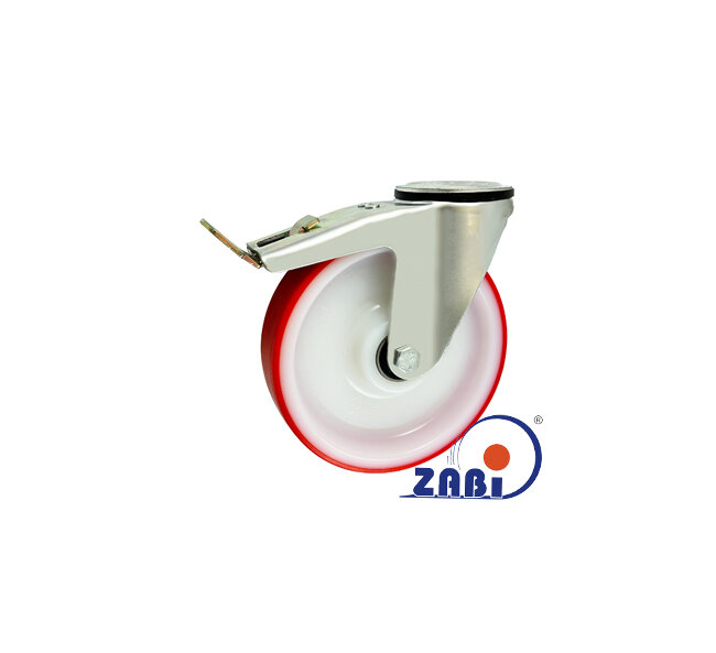 Plastic wheels (polyamide + polyurethane), Plastic wheels (polyamide + polyurethane), in housings with hole with brake with symbol 67BCNH