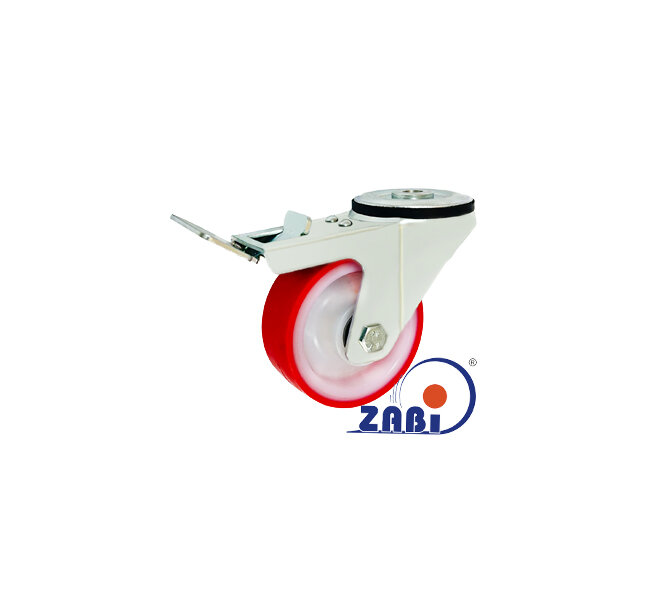 , Колеса нейлоновые + полиуретан, Колеса нейлоновые + полиуретан поворотные под болт + тормоз с обозначением 8BCNH/10