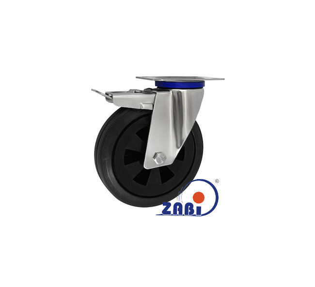 Koła i zestawy kołowe, Koła w obudowach ze stali nierdzewnej, W obudowach skrętnych z hamulcem ze stali nierdzewnej o symbolu 65TXH