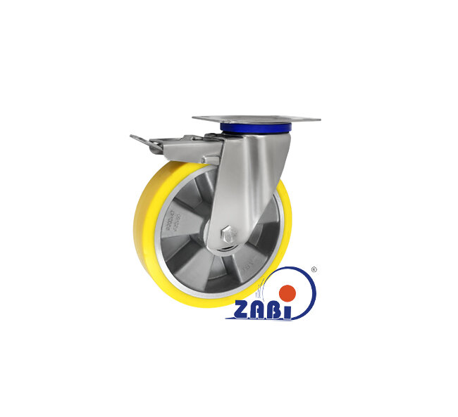 Koła i zestawy kołowe, Koła w obudowach ze stali nierdzewnej, W obudowach skrętnych z hamulcem ze stali nierdzewnej o symbolu A65PXH