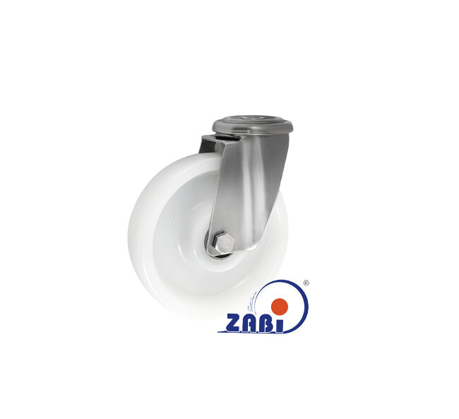 Koła i zestawy kołowe, Koła w obudowach ze stali nierdzewnej, W obudowach z otworem ze stali nierdzewnej o symbolu 77MBNX