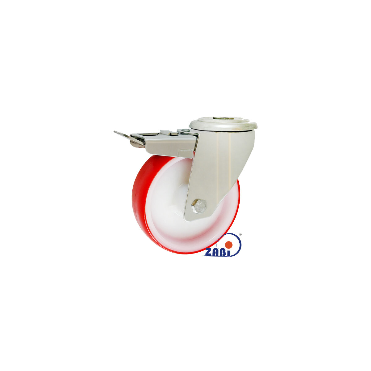 Koła i zestawy kołowe, Koła w obudowach ze stali nierdzewnej, W obudowach z otworem i hamulcem ze stali nierdzewnej o symbolu 47BCXH