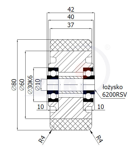 Колёса промышленные (алюминий + полиуретан), Колёса промышленные (алюминий + полиуретан), Отдельные колёса с обозначением A1PL