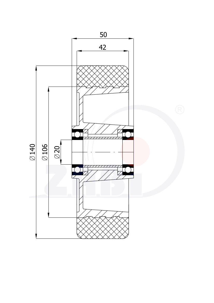 Колёса промышленные (алюминий + полиуретан), Колёса промышленные (алюминий + полиуретан), Отдельные колёса с обозначением A30P/20