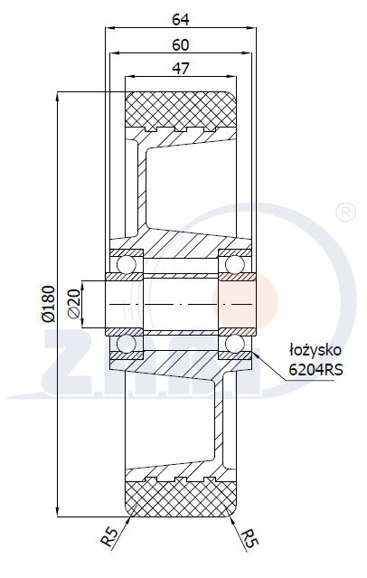 Колёса промышленные (алюминий + полиуретан), Колёса промышленные (алюминий + полиуретан), Отдельные колёса с обозначением A50P