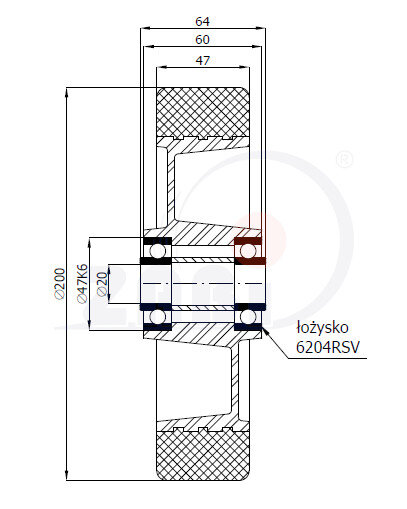 Колёса промышленные (алюминий + полиуретан), Колёса промышленные (алюминий + полиуретан), Отдельные колёса с обозначением A60PN