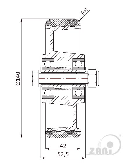 Колёса промышленные (алюминий + полиуретан), Колёса промышленные (алюминий + полиуретан), С набором для монтажа с обозначением A31P