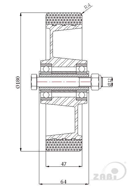 Колёса промышленные (алюминий + полиуретан), Колёса промышленные (алюминий + полиуретан), С набором для монтажа с обозначением A51P