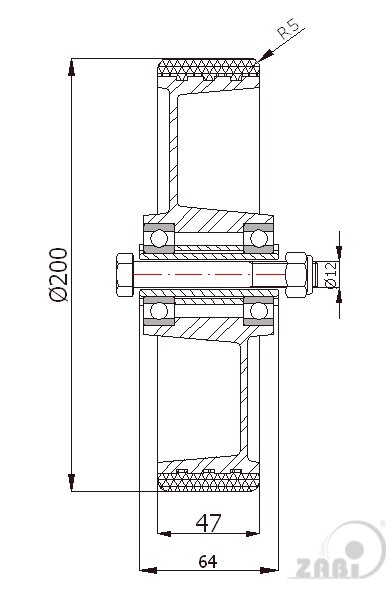 Колёса промышленные (алюминий + полиуретан), Колёса промышленные (алюминий + полиуретан), С набором для монтажа с обозначением A61P