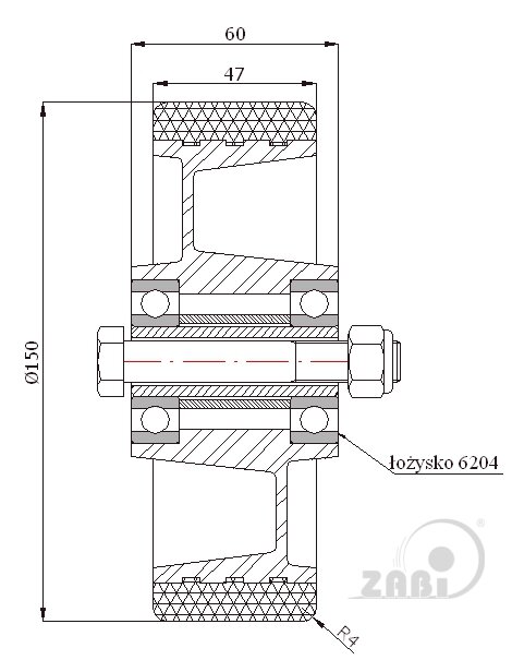 Колёса промышленные (алюминий + полиуретан), Колёса промышленные (алюминий + полиуретан), С набором для монтажа с обозначением A71P