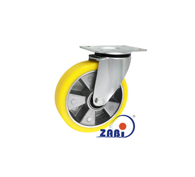 Колёса промышленные (алюминий + полиуретан), Колёса промышленные (алюминий + полиуретан), С поворотными опорами с обозначением A52P