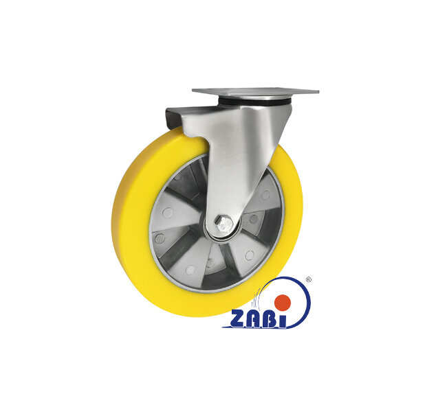 Koła aluminiowo-poliuretanowe, Do małych obciążeń, W obudowach skrętnych o symbolu A92PW