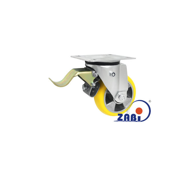 Колёса промышленные (алюминий + полиуретан), Колёса промышленные (алюминий + полиуретан), С поворотными опорами с тормозом с обозначением A25PRH