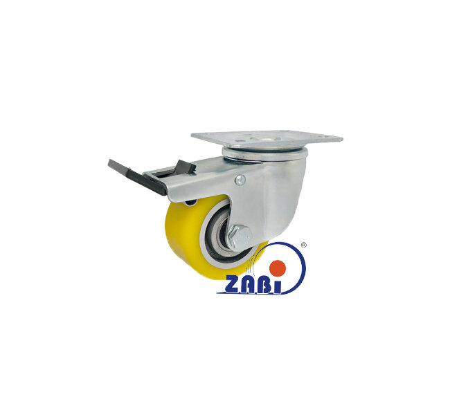 Колёса промышленные (алюминий + полиуретан), Колёса промышленные (алюминий + полиуретан), С поворотными опорами с тормозом с обозначением A6PWH