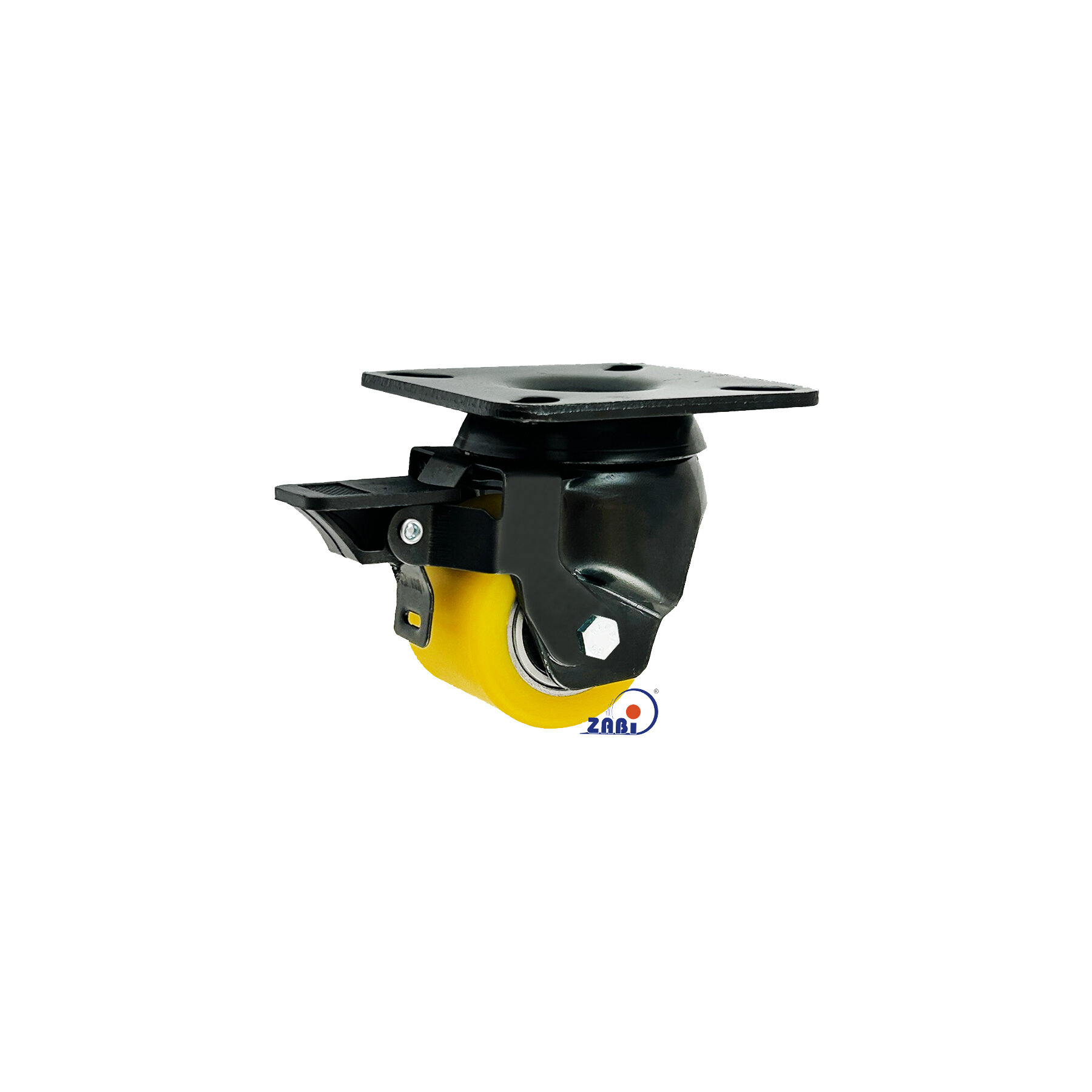 Колёса промышленные (алюминий + полиуретан), Колёса промышленные (алюминий + полиуретан), С поворотными опорами с тормозом с обозначением AM52PWH