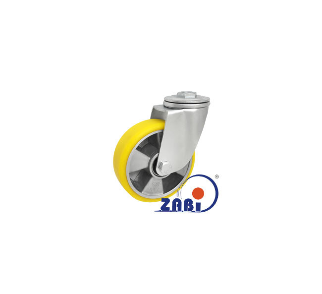 Колёса промышленные (алюминий + полиуретан), Колёса промышленные (алюминий + полиуретан), С опорами с отверстием с обозначением A27PW