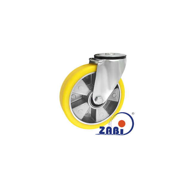 Колёса промышленные (алюминий + полиуретан), Колёса промышленные (алюминий + полиуретан), С опорами с отверстием с обозначением A57P