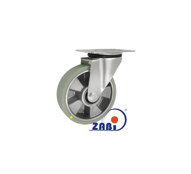 Koła elektrostatyczne, Koła elektrostatyczne aluminiowo-poliuretanowe, W obudowach skrętnych o symbolu A42PW-AS