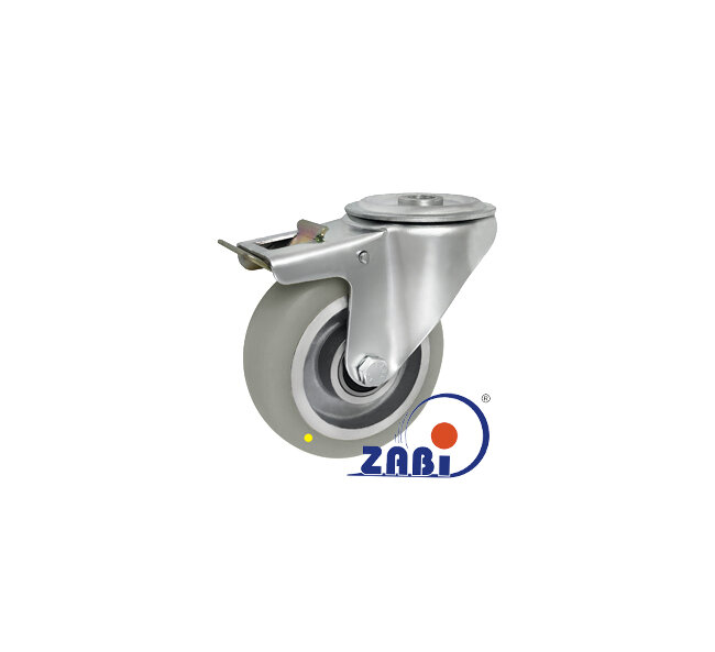 Koła elektrostatyczne, Koła elektrostatyczne aluminiowo-poliuretanowe, W obudowach z otworem i hamulcem o symbolu A17PXH/10-AS