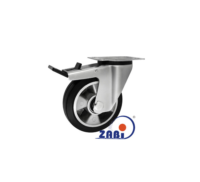 Колёса промышленные (алюминий +резина), Колёса промышленные (алюминий +резина), С поворотными опорами с тормозом с обозначением A25MGH