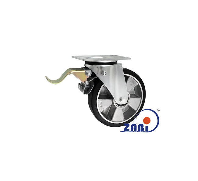 Колёса промышленные (алюминий +резина), Колёса промышленные (алюминий +резина), С поворотными опорами с тормозом с обозначением A55GH