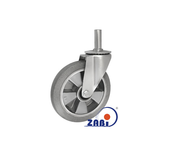 Koła aluminiowo-gumowe, Do małych obciążeń, W obudowach z trzpieniem o symbolu A64GS*25