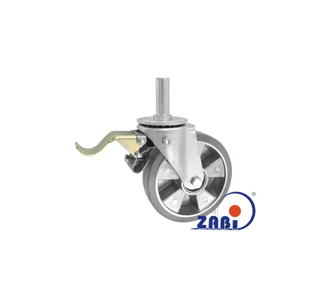 Koła aluminiowo-gumowe, Do małych obciążeń, W obudowie trzpieniem z hamulcem o symbolu A56GSH*25